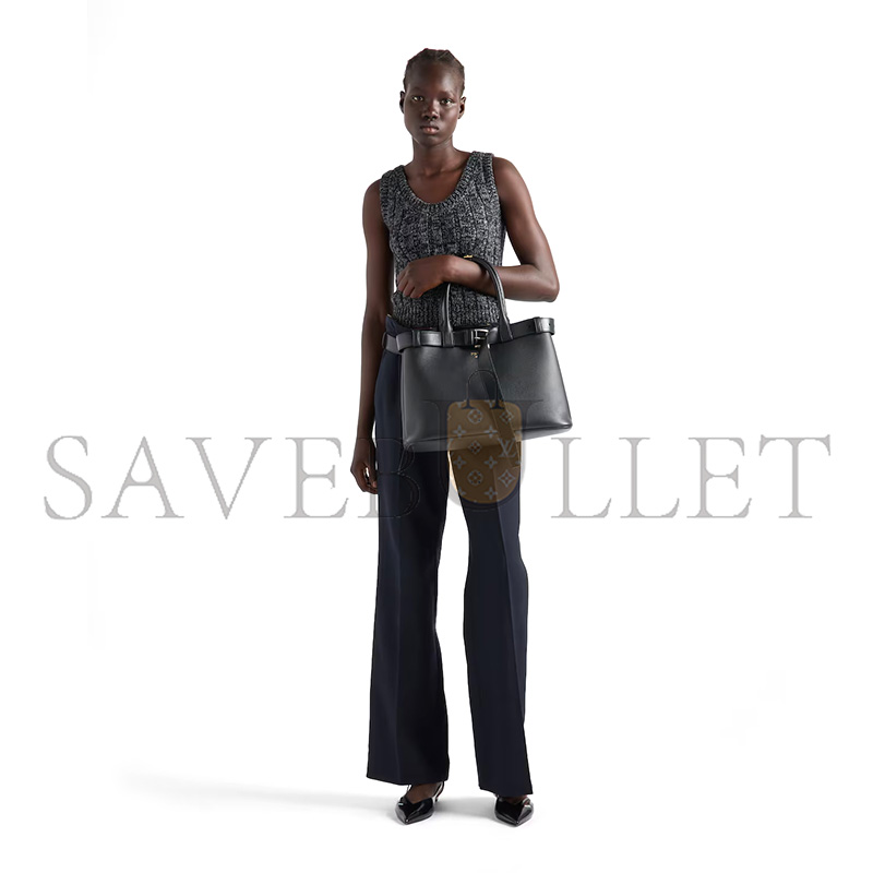 PRADA BUCKLE SMALL LEATHER HANDBAG WITH BELT 1BA434 (32*23*11cm)